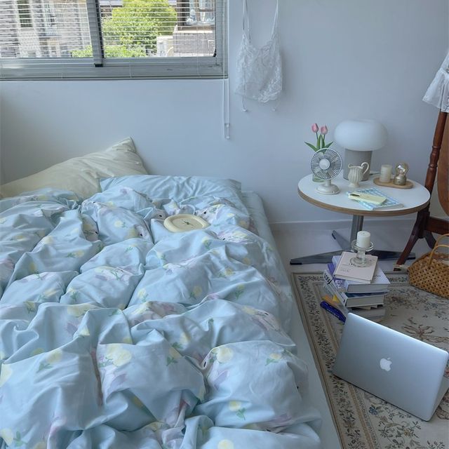 Pear Dream, the joy of fairy tale, cute pure cotton four-piece set of cotton sheets, quilt covers, bedding