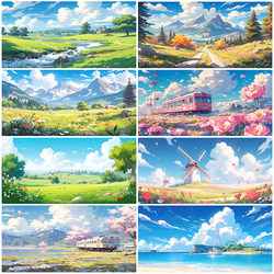 Fish Tank Background Sticker 3D Stereo High-Definition Picture 5D Aquarium Anime Scenery Decoration Self-Adhesive Mural