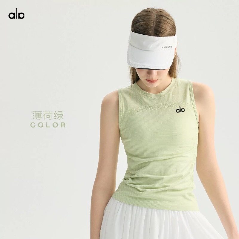 Al Oustoz Yoga Wear Women's Sports Vest Women's Thin Outerwear Tight-Fitting Sleeveless Quick-Drying Fitness Running Top