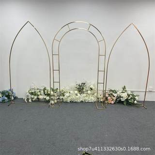 New wedding props iron pointed geometric screen wedding stage decoration ornaments combination background arch flower stand