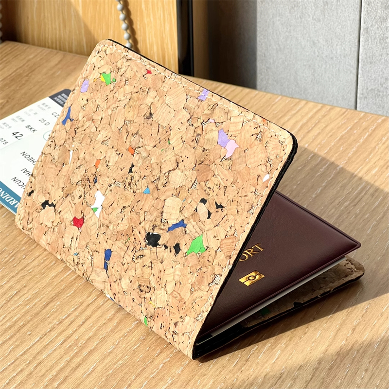 Hong Kong Petite Natural Cork Grain Red Wine Stopper Material Passport Holder Card Holder New Wallet Travel Ticket Organizer