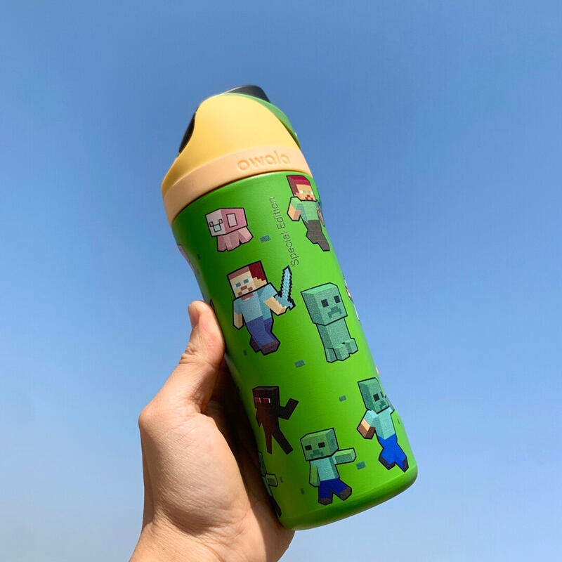 Owala Water Cup Kidsren's Freesip Water Cup Student Stainless Steel Straw Small Sports Cup Satchel Imported Cup