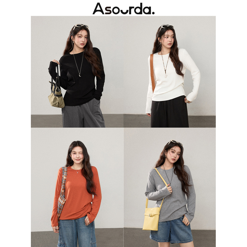 A Loose-Fitting, Casual Long-Sleeve T-Shirt from Su Da Zhang Pangpang [Classic t Long-Sleeve Edition] in a Plus Size That Makes You Look Slimmer and Covers up Your Body