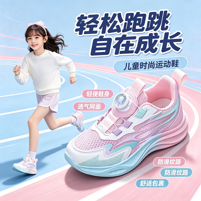 German New Style Girls' Shoes for Spring and Autumn, Pink Children's Sneakers for Girls, Breathable Mesh Running Shoes, Casual Shoes German New Style Girls' Shoes for Spring and Autumn, Pink Children's Sneakers for Girls, Breathable Mesh Running Shoes, Casual Shoes