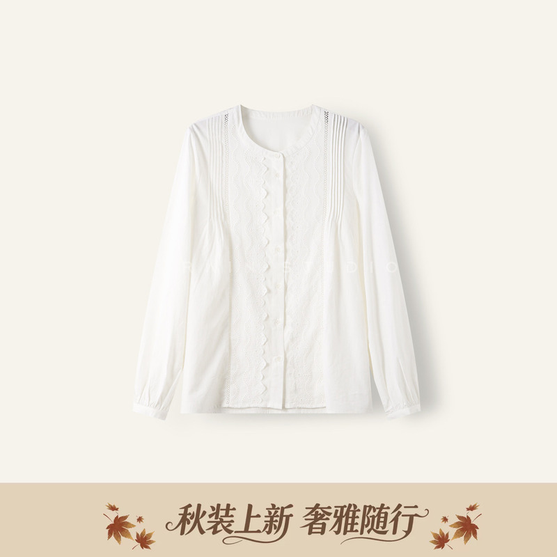 【Rain Studio】Artistic and Versatile Lace-Trimmed Comfortable Shirt