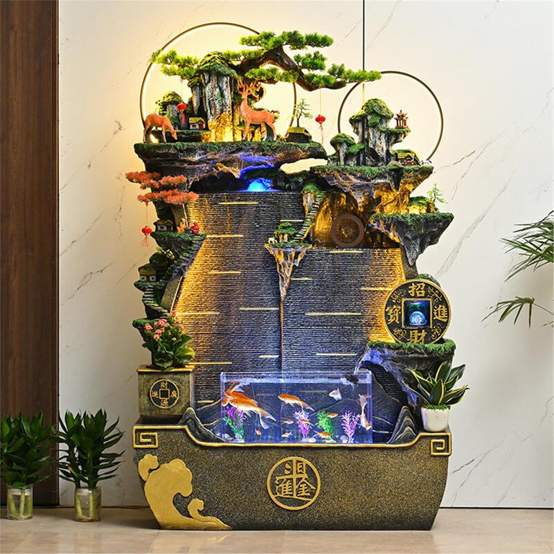 Large Rockery Flowing Water Curtain Wall Fish Tank Feng Shui Wheel Circulating Water Office Villa Courtyard Landscape Decoration Floor-Standing Ornament Large Rockery Flowing Water Curtain Wall Fish Tank Feng Shui Wheel Circulating Water Office Villa Courtyard Landscape Decoration Floor-Standing Ornament