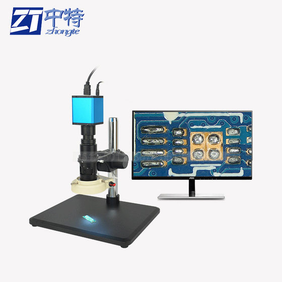 Zhongte 4K Ultra-Definition HDMI 산업용 현미경 PCB 보드 전자 수리 CCD 디지털 비디오 측정 탐지기