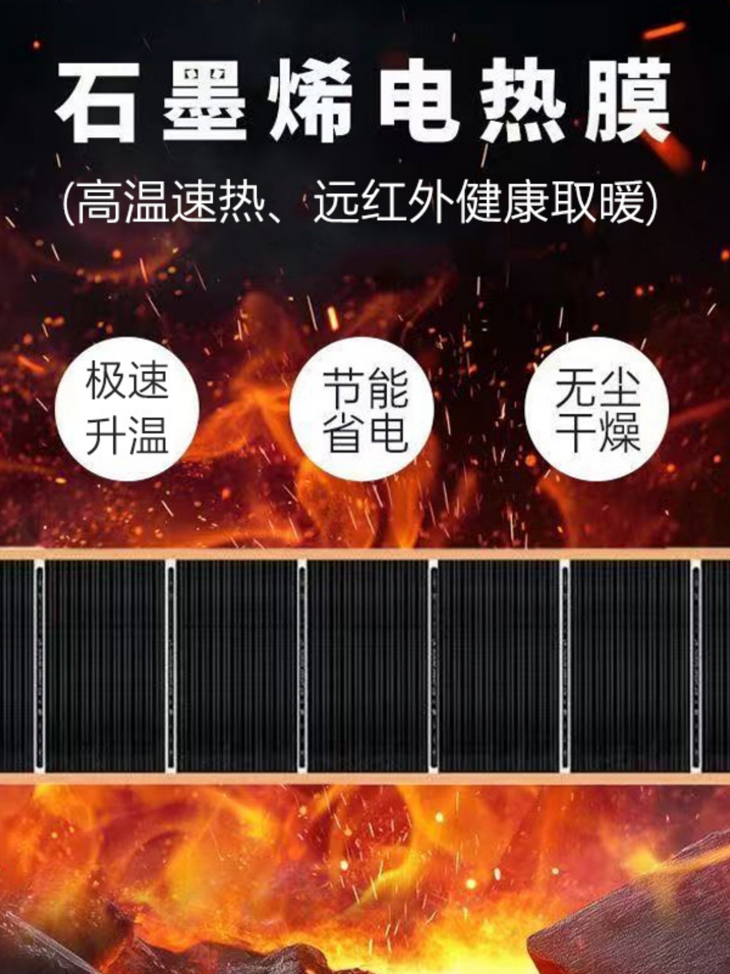 Graphene Heating Wall Stickers for Home Use, New Wall Heaters for Whole House, Large Area Carbon Crystal Rapid Heating Electric Heating Film