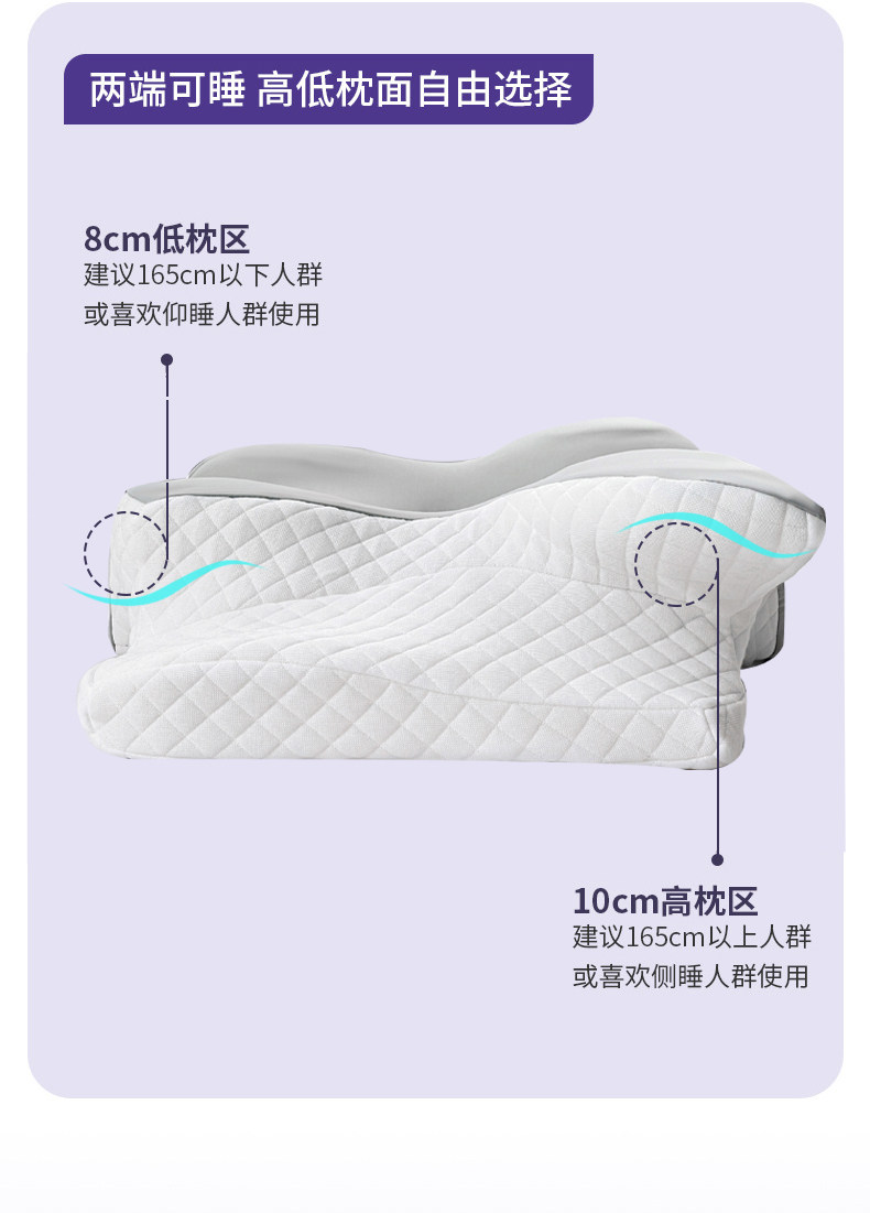 Подушка 蝶形枕头护颈椎助睡眠枕芯家用单人成人睡觉专用侧睡记忆棉枕平躺 Beautiful star
