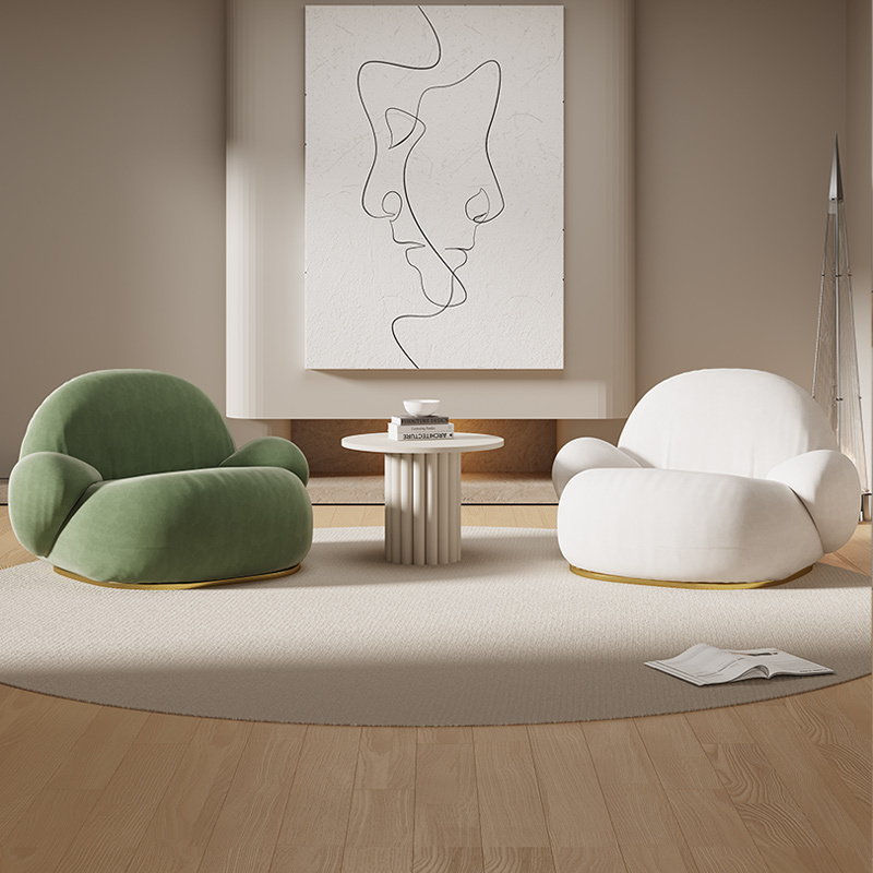 Internet-Famous Single Sofa, Lounge Area, Reception Sofa, Single Chair, Leisure Living Room, Small Apartment, One Table and Two Chairs, Hotel, Homestay