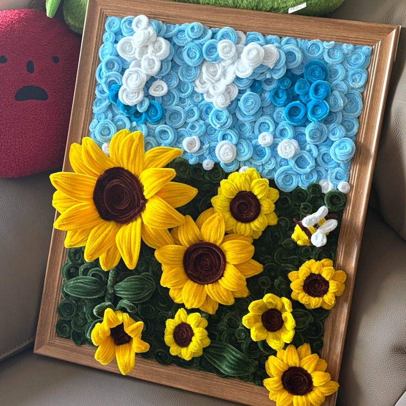 Teacher's Day Gift 2025 New Three-Dimensional Sunflower Photo Frame for Teachers, High-End Practical Handmade DIY Twist Stick