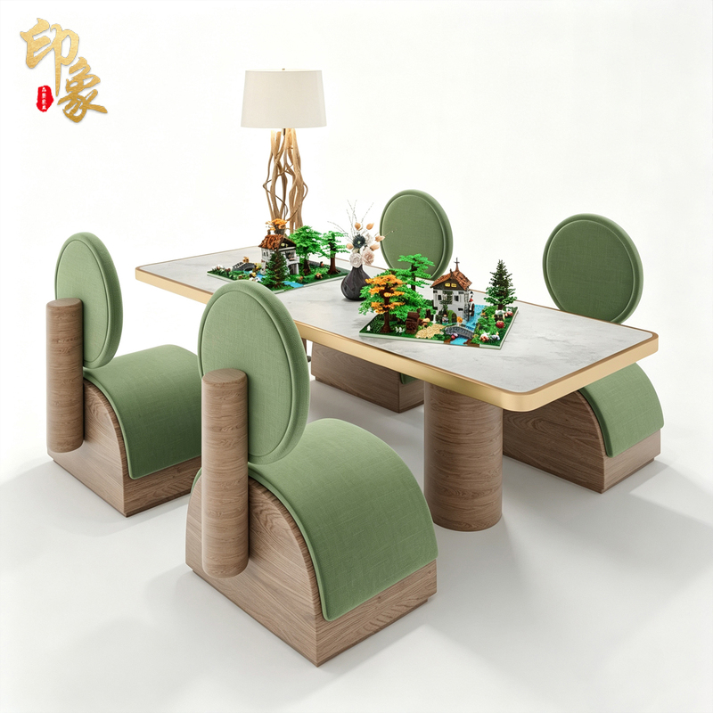 Creative Tables and Chairs for Children's Areas in Sales Offices, Early Education Centers, Uniquely Shaped Handmade Reading Tables, Elevated Play Area Building Block Tables Creative Tables and Chairs for Children's Areas in Sales Offices, Early Education Centers, Uniquely Shaped Handmade Reading Tables, Elevated Play Area Building Block Tables
