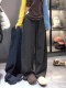 Dark Gray Fleece-Lined Women's Sweatpants, Spring 2026 New Style, Plus-Size, High-Waisted, Slimming, Drapey, Floor-Length, Curved-Leg Pants