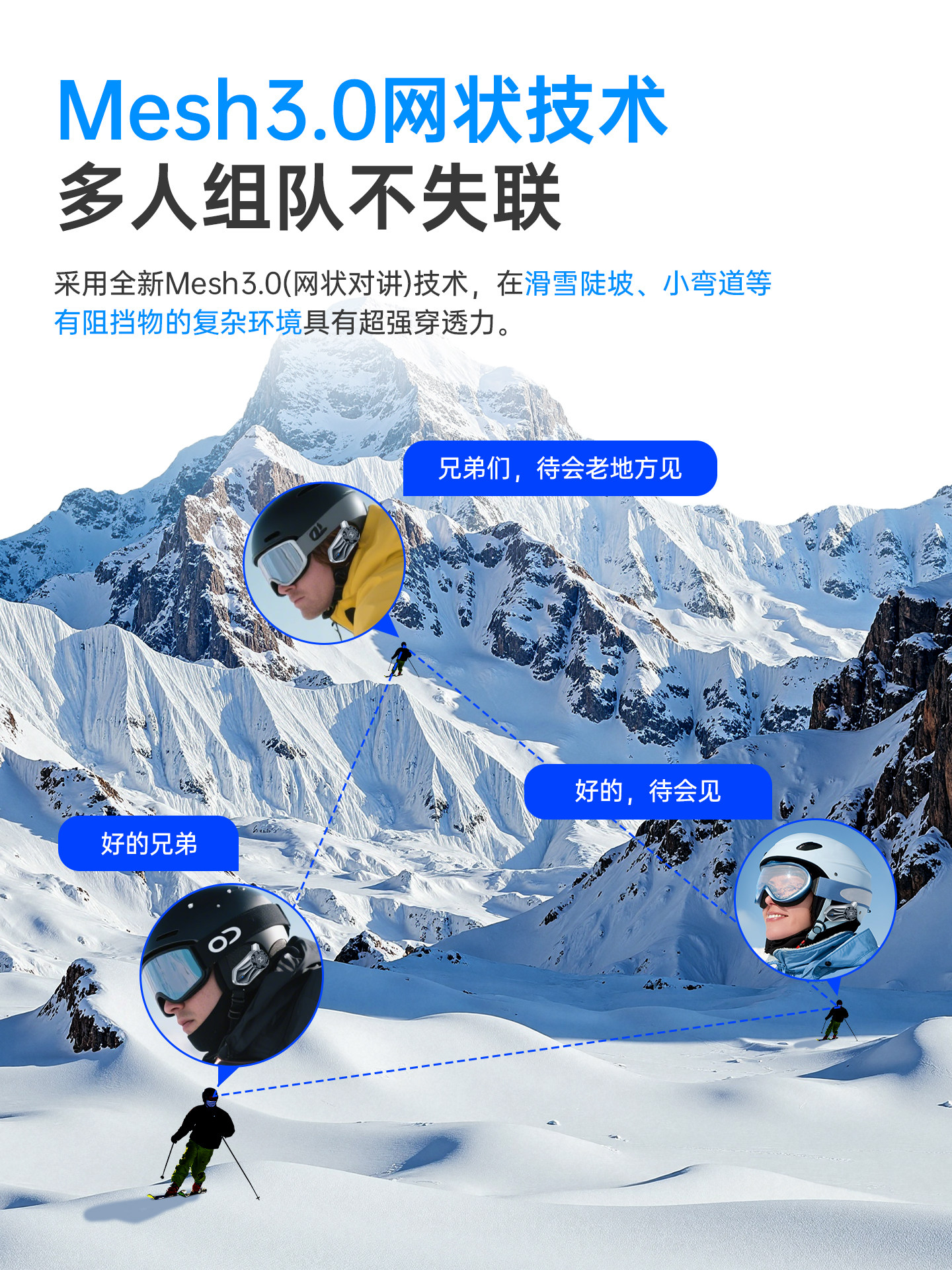 Yueqizhe Ski Bluetooth Headset Motorcycle Riding Helmet Mesh Self-Organizing Network Intercom for Full Helmet and Half Helmet