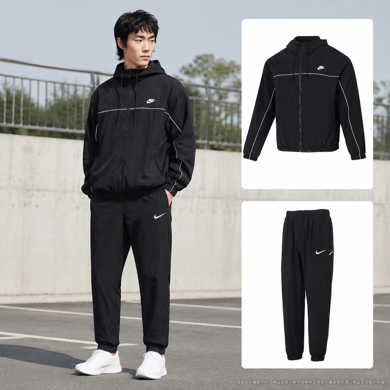 Nike Autumn Sports Suit Men's Hooded Jacket Casual Pants Sports Pants Long Pants Two-Piece Set Nike Autumn Sports Suit Men's Hooded Jacket Casual Pants Sports Pants Long Pants Two-Piece Set