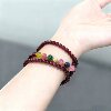 Three-Circle Good Luck Garnet Red Bracelet, Vintage Style Woven Friendship Bracelet, Light Luxury Niche Design Bracelet Gift