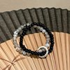 New Chinese-Style Black Double-Layered Ink Wash Peace Buckle Bracelet, Light Luxury Niche Design, Cool and Minimalist Style Couple's Jewelry
