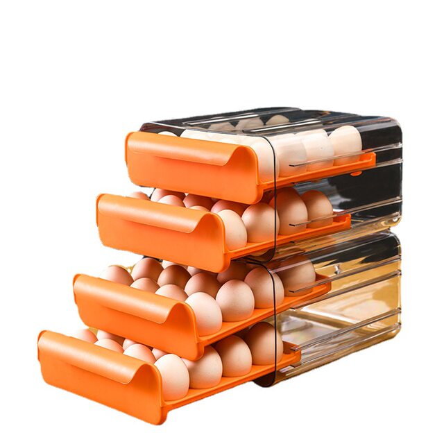 Refrigerator egg storage box fresh storage box kitchen finishing artifact installation rack egg mount special drawer egg box