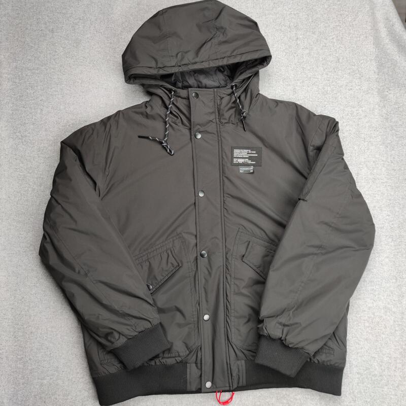 [Mk] Men's Autumn and Winter Fashionable Hooded Slim-Fit Jacket with Cotton Lining, Winter Trendy Cotton Coat
