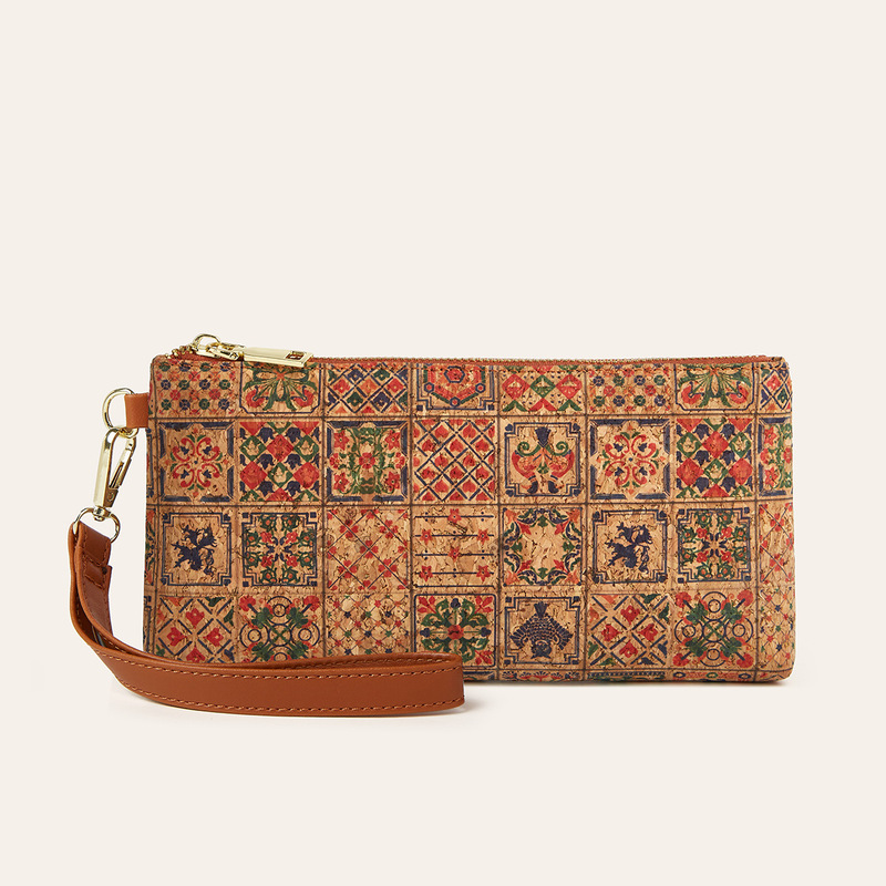 2026 Cross-Border Retro Printed Bark-Patterned Women's Wallet Bohemian Style Coin Purse Medium-Long Zipper Clutch Bag 2026 Cross-Border Retro Printed Bark-Patterned Women's Wallet Bohemian Style Coin Purse Medium-Long Zipper Clutch Bag