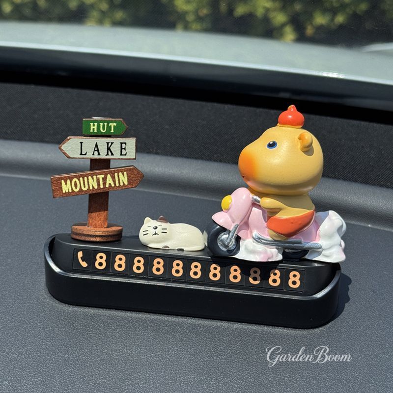 Capybara Lulu Temporary Parking Number Plate, High-End Car Decoration Accessory Capybara Lulu Temporary Parking Number Plate, High-End Car Decoration Accessory