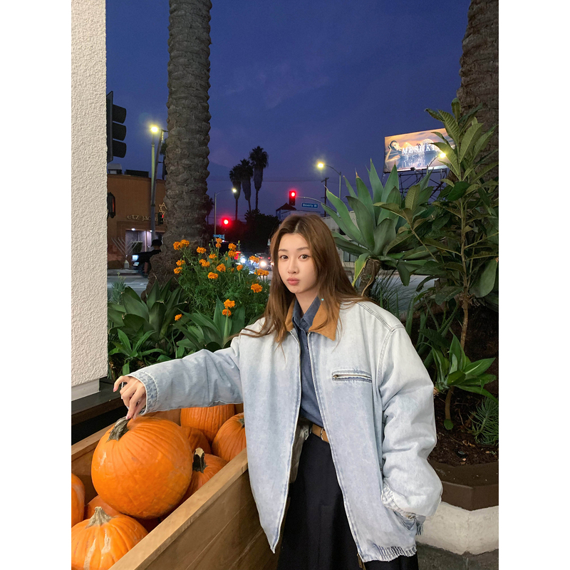 Vcruan Earth Store American Supermarket Denim Cotton Jacket Miu Style Oversized Version Rw253442 Vcruan Earth Store American Supermarket Denim Cotton Jacket Miu Style Oversized Version Rw253442