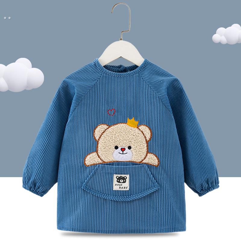 Children's eating bibs, waterproof smocks, baby style bibs, reverse dressing, food supplements, protective clothing, reverse coats, autumn and winter thickening