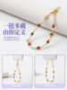 Leeudesign New High-End Mobile Phone Chain, Luxury Tiger Eye Stone Pearl Phone Lanyard, Double Buckle Wrist Strap, Anti-Lost Short Pendant, Bag Accessory for Women