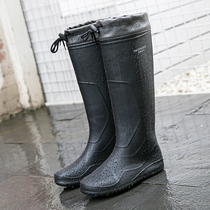 Male and female high tube transplanting shoes paddy field soft bottom field rain boots foam labor protection light rain shoes working long tube waterproof shoes