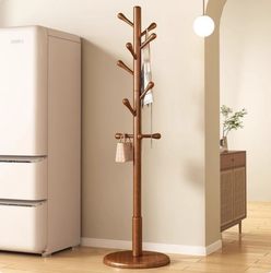 Solid Wood Floor Coat Rack Hanger Bedroom For Home Vertical Hanger Rod Clothes Rack Minimalist Modern Hanging Bag