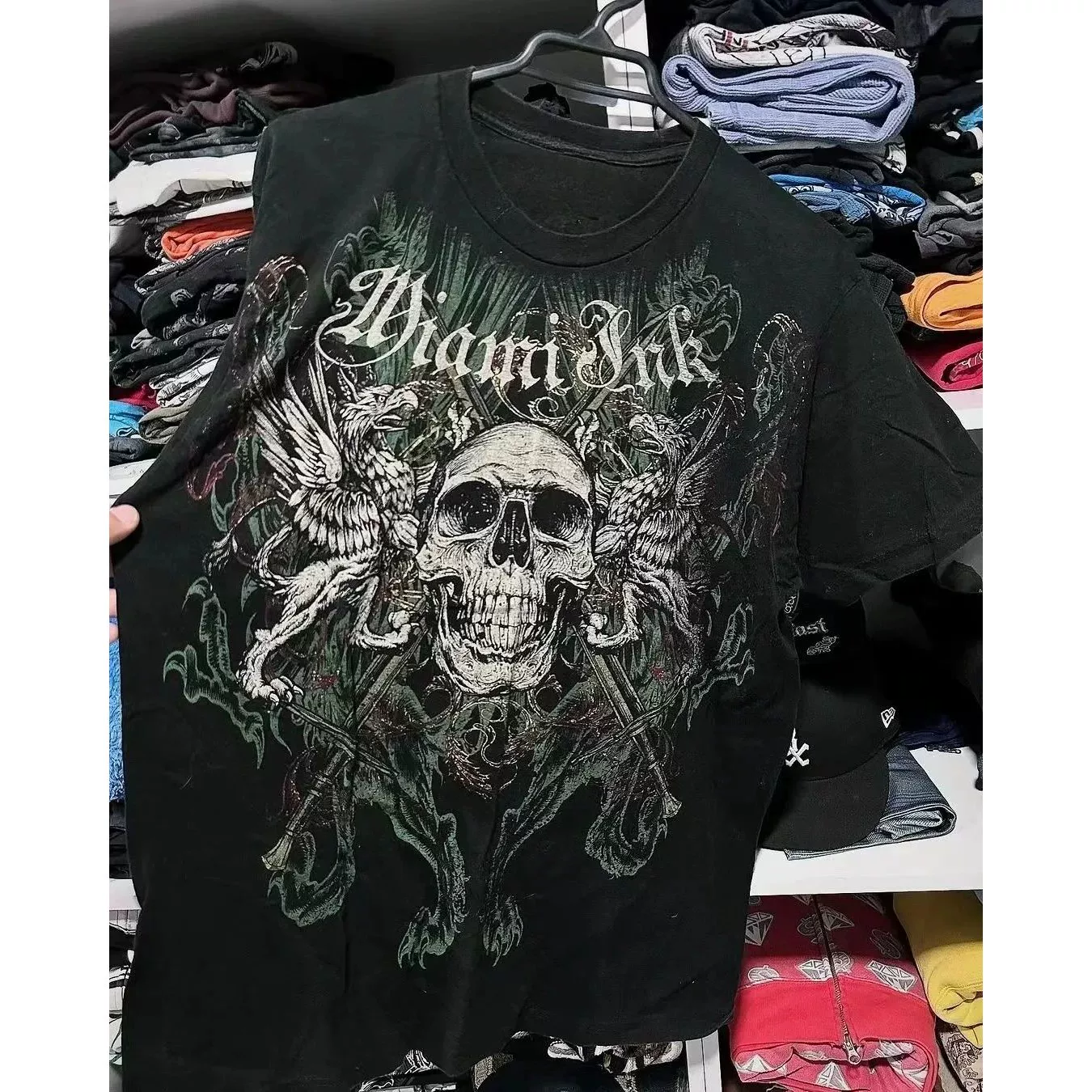 Футболка Affliction Y2K винтажная с графикой, в стиле панк/хип‑хоп, размеры S–3XL