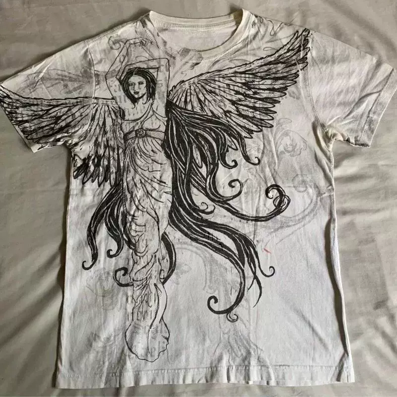 Футболка Affliction Y2K винтажная с графикой, в стиле панк/хип‑хоп, размеры S–3XL