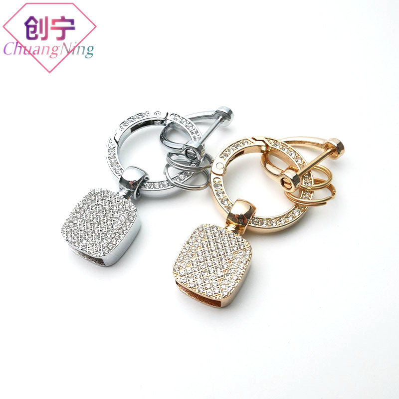 DIY Square Full Diamond Creative Keychain Car Key Ring Combination Fashion Accessory Small Gift Zinc Alloy Hanging Buckle DIY Square Full Diamond Creative Keychain Car Key Ring Combination Fashion Accessory Small Gift Zinc Alloy Hanging Buckle