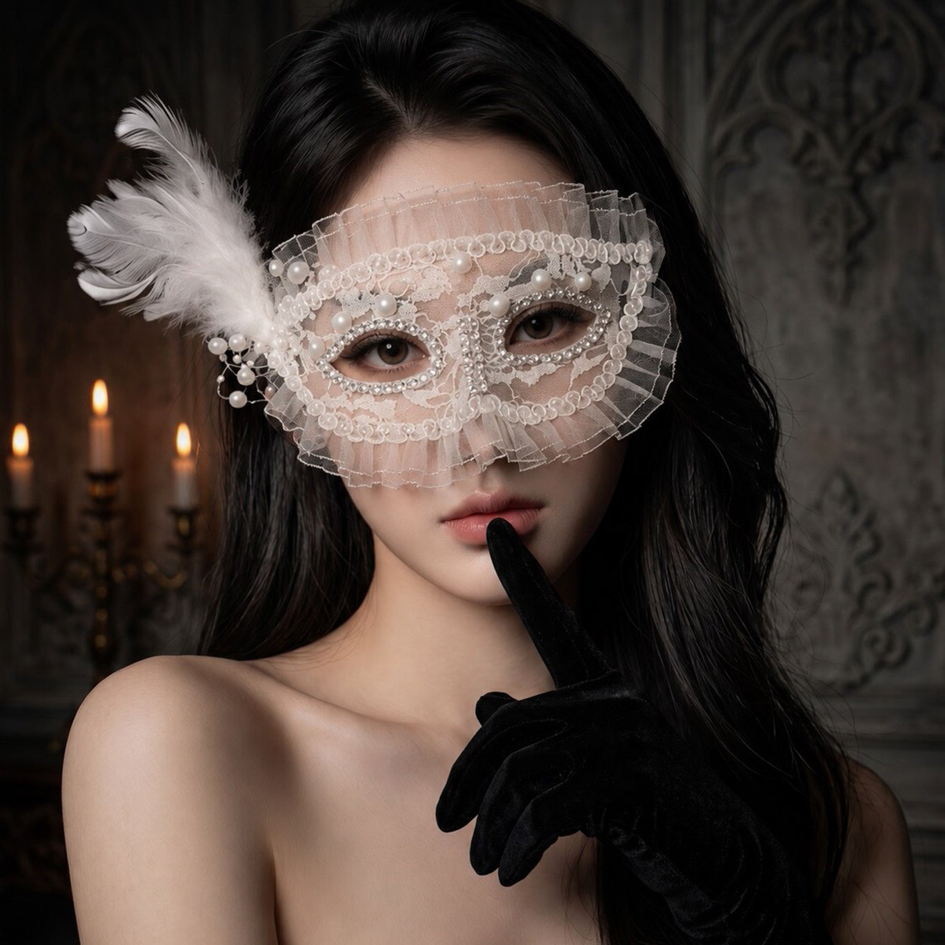 Masked Half-Face Women's Masquerade Ball Adult Full-Face Party Mask Eye Mask Props Sensual Abstinence Halloween