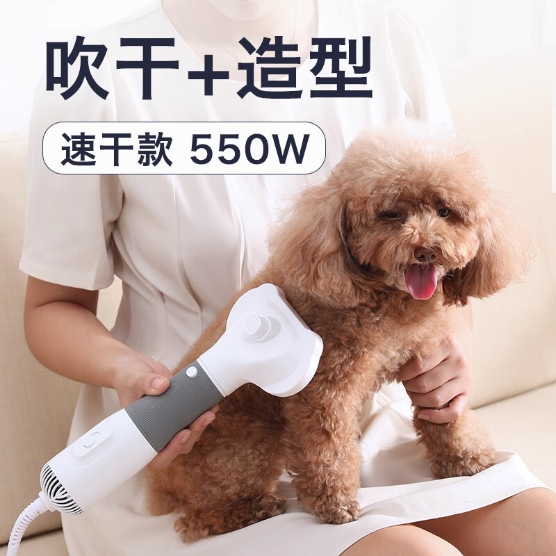 German Selected Pet Hair Dryer, All-In-One Hair Drying and Grooming Tool for Cats, Teddy, Bichon, Hair Styling Comb