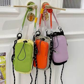 Walking bag tool crossbody small bag trendy mobile phone bag male and female students travel outdoor sports lightweight water cup bag