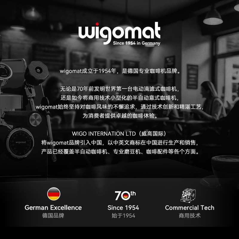 Полуавтоматическая кофемашина Wigomat W12 с роторным насосом E61