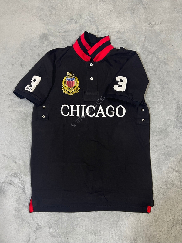 Polo Shirt Summer Urban Version Men's Lapel Tennis Shirt T-Shirt Embroidered Letters Casual Short-Sleeved Top Chicago Polo Shirt Summer Urban Version Men's Lapel Tennis Shirt T-Shirt Embroidered Letters Casual Short-Sleeved Top Chicago