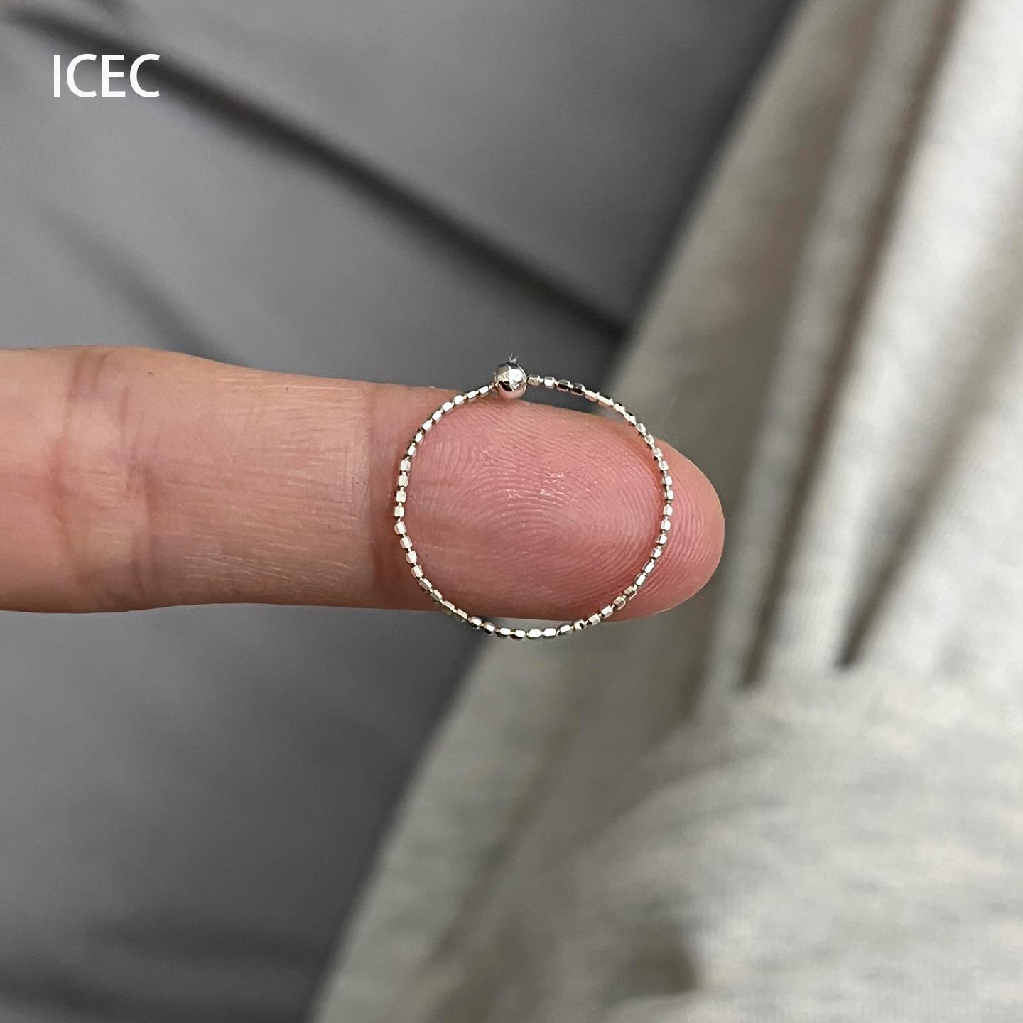 Korean style cool mini very small round bead ring for women