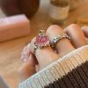Sweet pink jelly pudding cake ring for women