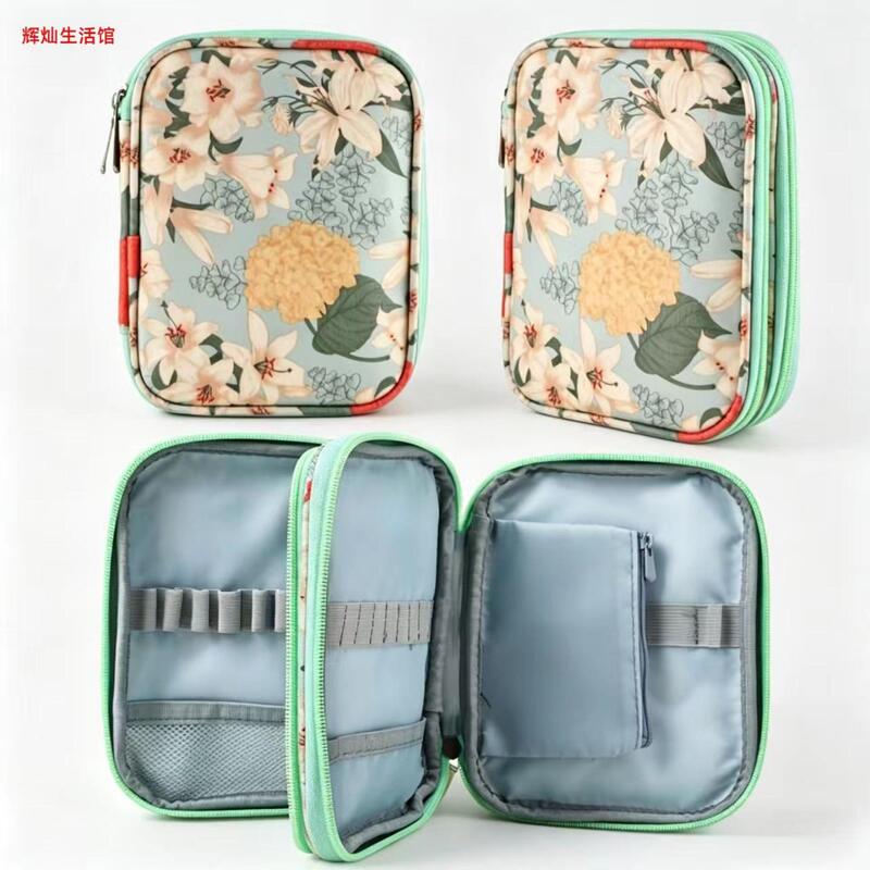 Double-Layer Crochet Storage Bag, Handmade DIY Tool Storage Pouch, Crochet and Knitting Needle Organizer, Stationery Bag