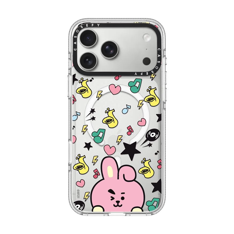 Casosefy Co-Branded Bt21 Bts Cartoon Image 16Pro Suitable for Iphone17Promax Apple 15/14/13 Transparent Magnetic Ice Crystal Frame Bts Anti-Fall 18 Protective Case