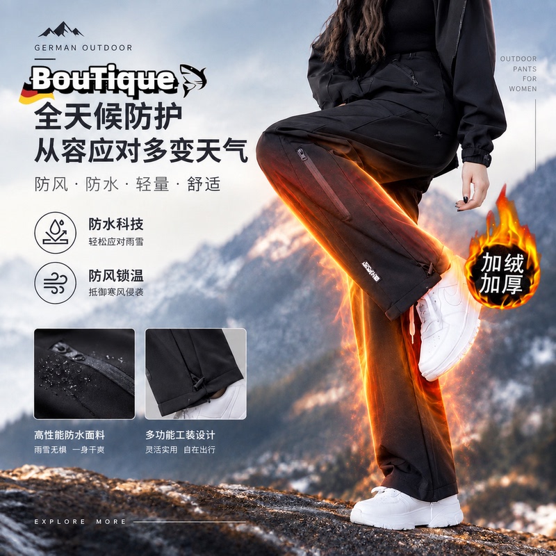 Autumn and Winter Commuter Cycling Pants for Women, Windproof and Waterproof Outdoor Hiking Cargo Pants, Spring and Winter American-Style Knife-Edge Pants Autumn and Winter Commuter Cycling Pants for Women, Windproof and Waterproof Outdoor Hiking Cargo Pants, Spring and Winter American-Style Knife-Edge Pants