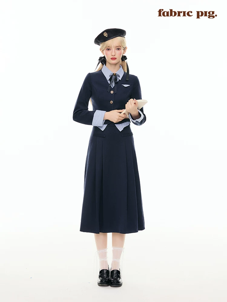 Velvet uniform, set, skirt