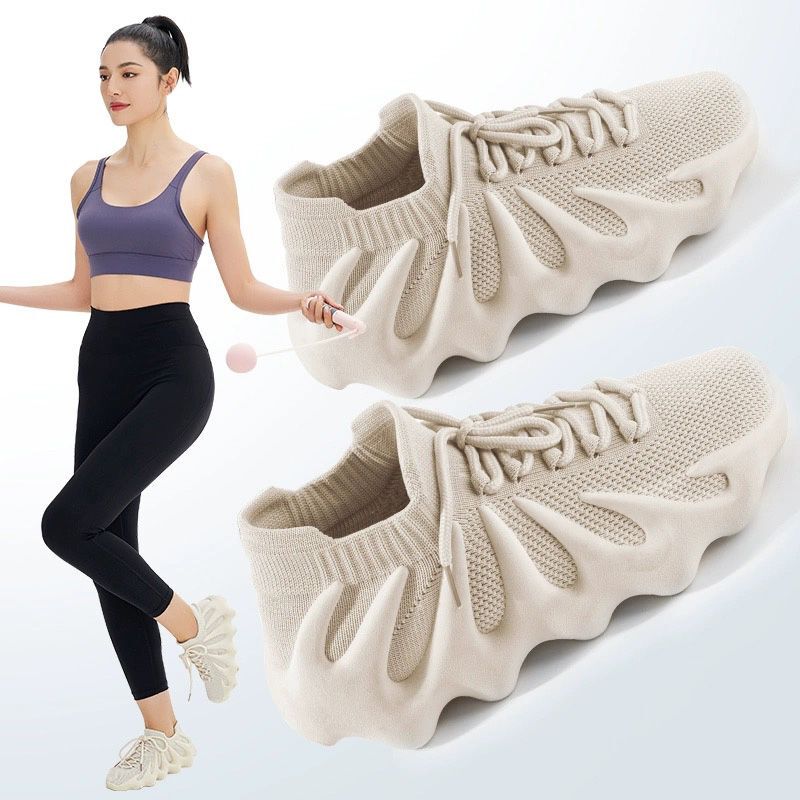 Training Shoes for Women, Indoor Fitness, Skipping Rope, Thick-Soled Yoga, Non-Slip, Shock-Absorbing, Lightweight, Special Soft-Soled Treadmill Sports Shoes