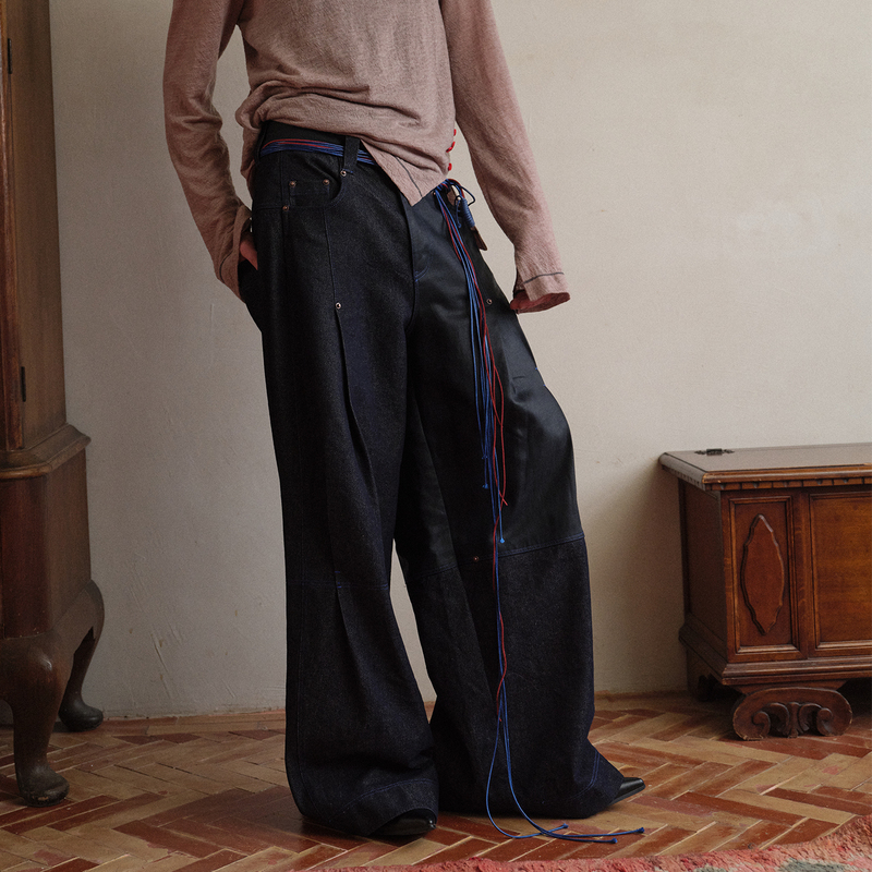 Soknot Niche Designer Brand Coated Straight Loose Jeans Casual Autumn and Winter Long Pants Wide-Leg Pants for Men Soknot Niche Designer Brand Coated Straight Loose Jeans Casual Autumn and Winter Long Pants Wide-Leg Pants for Men