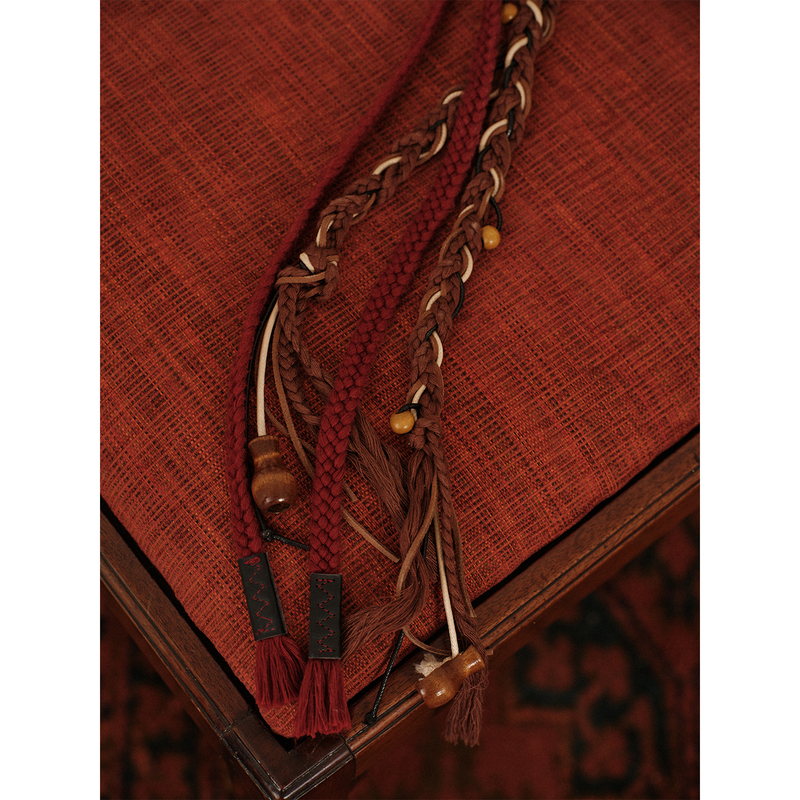 Soknot〔Tibetan·Red Erosion〕Tibetan Ethnic Style Original Red Coffee Two-In-One Retro Woven Waist Rope Accessory Trend Soknot〔Tibetan·Red Erosion〕Tibetan Ethnic Style Original Red Coffee Two-In-One Retro Woven Waist Rope Accessory Trend
