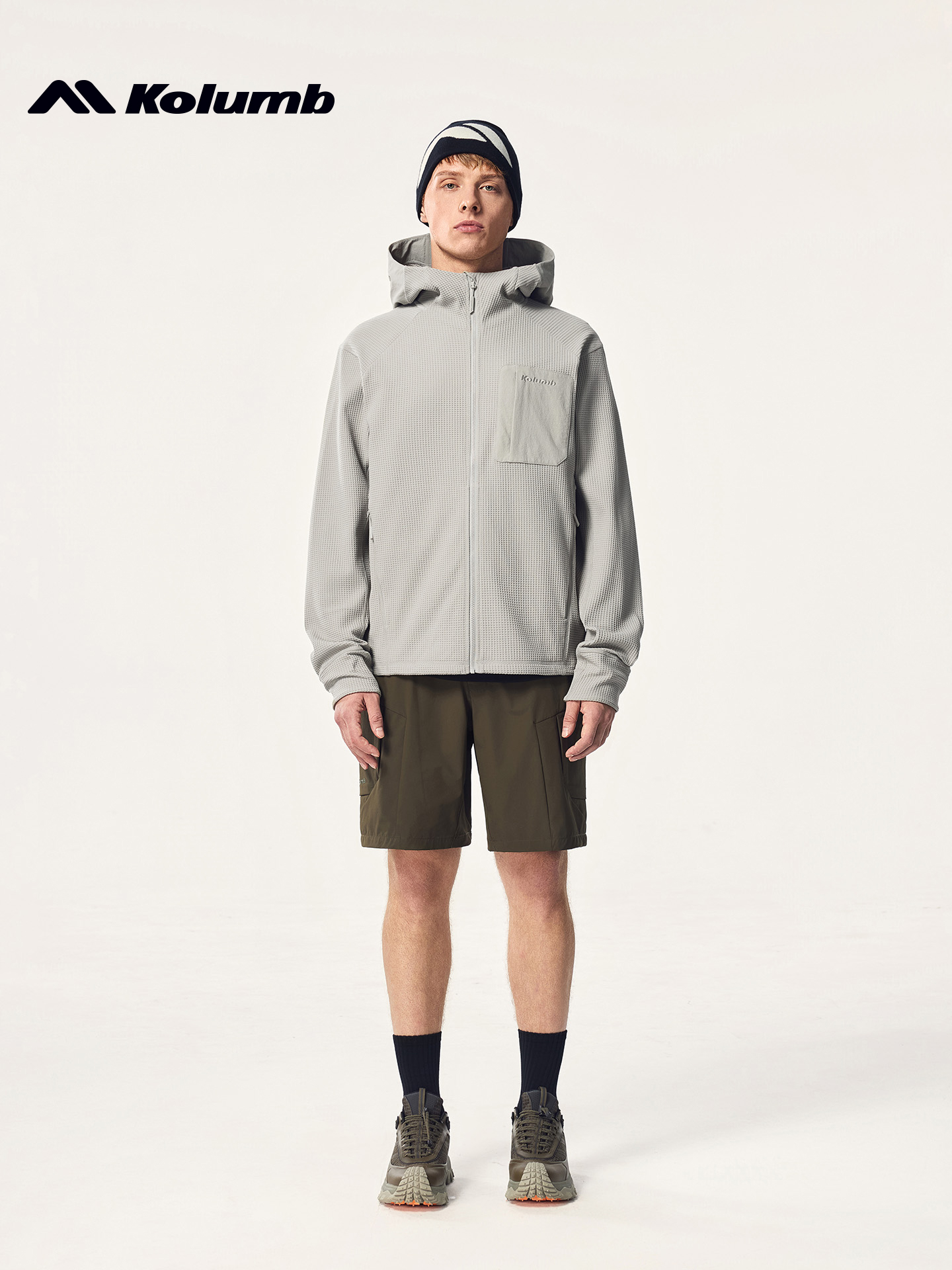 Cappotto caldo e traspirante Kolumb Gulun Step Double Effect Waffle, morbido e delicato sulla pelle, con cappuccio, per uomo_voghion.com