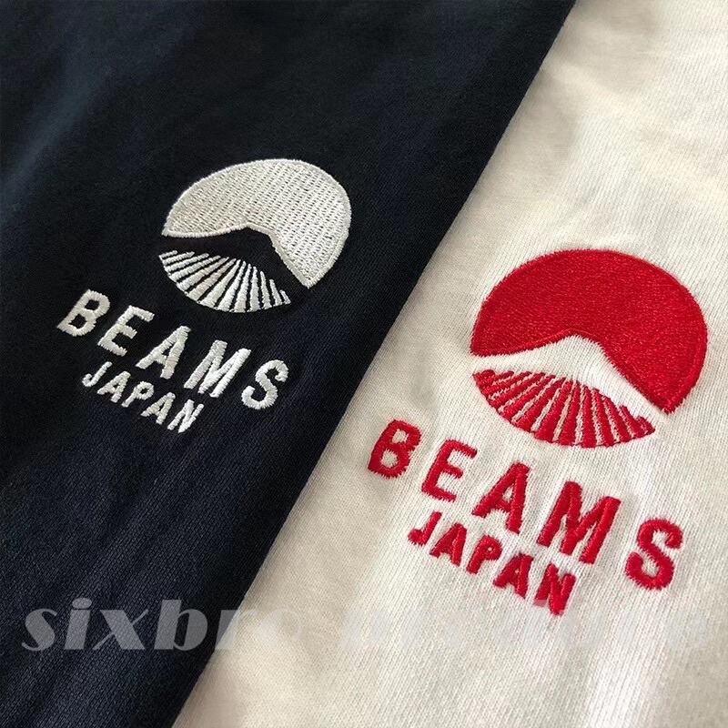 There Are 34 Styles Inside! Mount Fuji Embroidery Loose-Fitting Pure Cotton Summer and Autumn Red String Short-Sleeved T-Shirt for Men and Women Trendy Long-Sleeved Beams