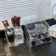 Transparent Cosmetics Storage Box Desktop Storage Box Cosmetics Display Rack Rotating Makeup Storage Box Stationery Storage